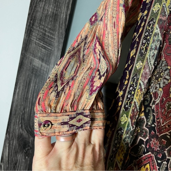 Soft Surroundings Southwest Boho Aztec Graphic Tunic Blouse Women's Medium - Picture 3 of 9